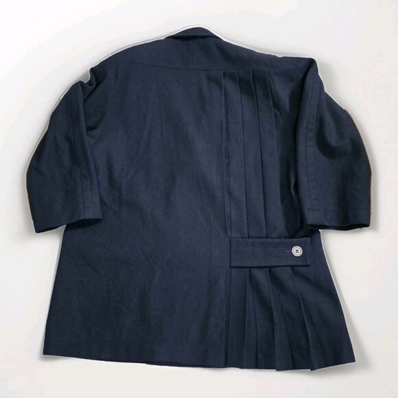 Byblos Vtg Blazer Jacket Womens US 8 Black Wool LS Lined Pockets Retro Chic FLAW - Picture 16 of 16